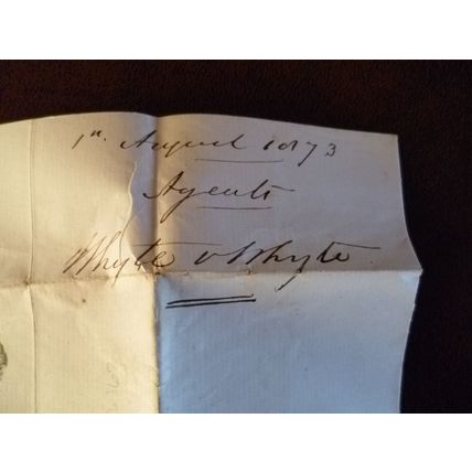 1873 GB QV 1d Red stamp plate no 162 CQ cover London Bristol Rees Mogg Cholwell