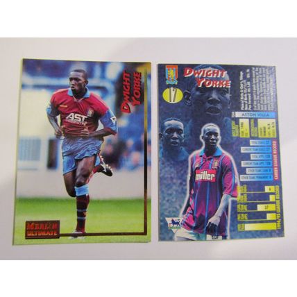 17. Dwight Yorke Aston Villa Merlin Ultimate P. L 1995/96 Football Card (ef1)