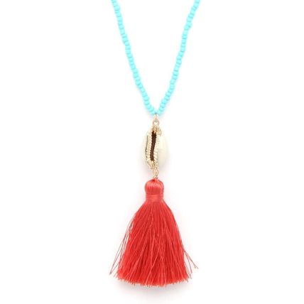 New Cowrie Shell Tassel Beaded Necklace