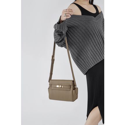 Women's Genuine Leather Crossbody Bag Handbags Purses Grey