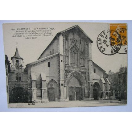 1922 postcard Chambery Cathedral