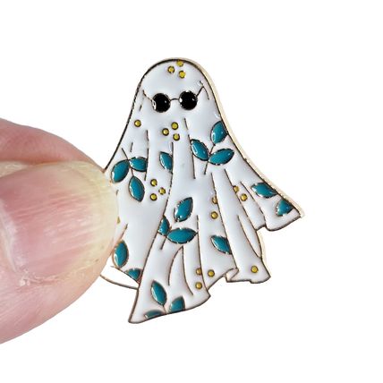 Ghost Pin Badge Butterfly Clip Cartoon Style Insect 2.4cm x 2.3cm Lapel BA149