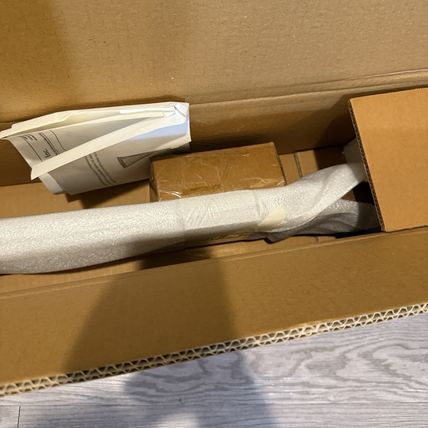 Pottery Barn Hanging Picture Frame Rail Wood & Bronze 2 Chain New Boxed