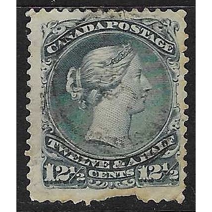 CANADA 1868 - 90 QV 12½c USED SG60 perf fault