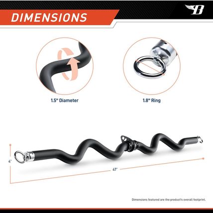 Deluxe Exercise Curl Bar for Lats, Curls and More BBEB-7355 Black 47 Inches