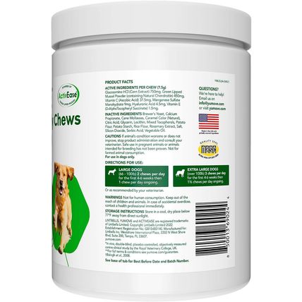 Lintbells Yumove Joint Supplement Dog Chews - Contains Glucosamine, Green Lipped