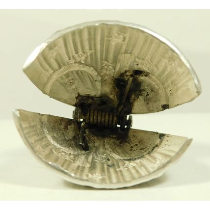 Antique Figural Silver Plated Menu Holder Place Marker Elldee French German DRGM
