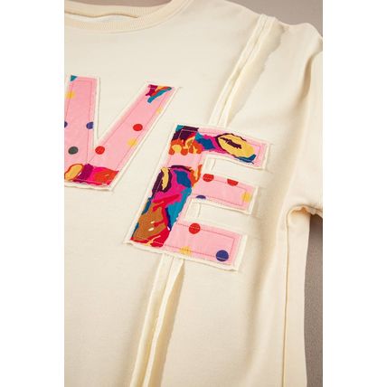 Apricot LOVE PATCH Graphic Oversized Sweatshirt