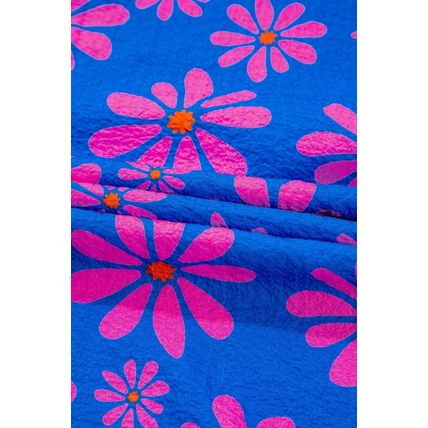 Blue Floral Colorblock Flutter Straps Flowy Tank Top
