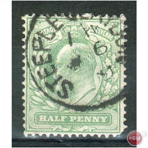 GB stamps 1902-10 -1/2d SG215 Steeple Claydon cancel 3