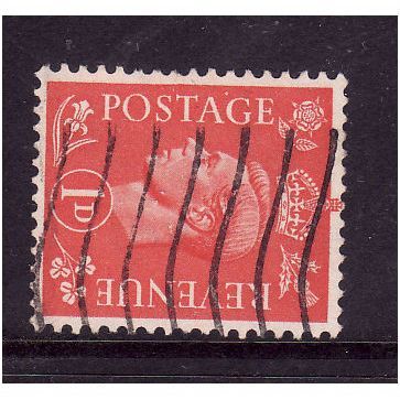 GREAT BRITAIN 1941 GEORGE VI SG 486a 1d PALE SCARLET WMK SWAYS FINE USED #1