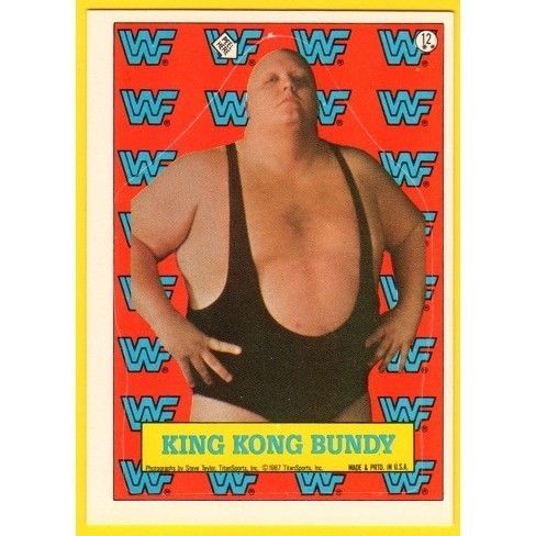 1987 Topps WWF Wrestling Sticker King Kong Bundy #12 NM