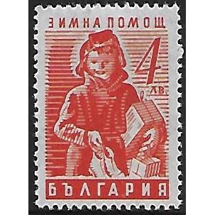 Mi 575: 4 L. vermilion Winter Relief: Child Carrying Gifts.