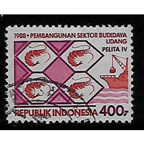 INDONESIA 1988 4th FIVE YEAR PLAN 400R FISHING INDUSTRY SG 1874 FINE USED#