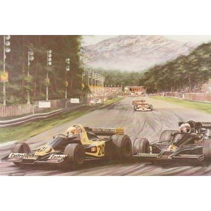 Mario Andretti Lotus Jody Scheckter Ford Monza Grand Prix Formula 1 One Postcard