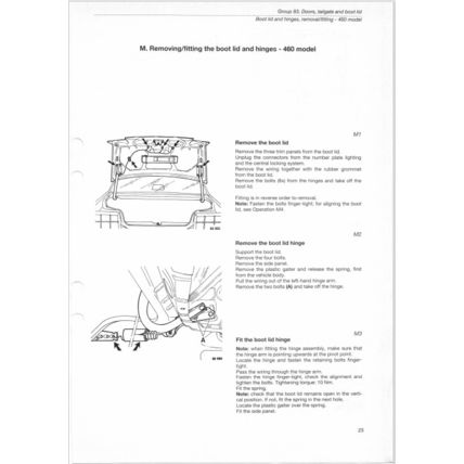 Volvo 440 460 Body Service Manual 1995 TP8203031 Reprint