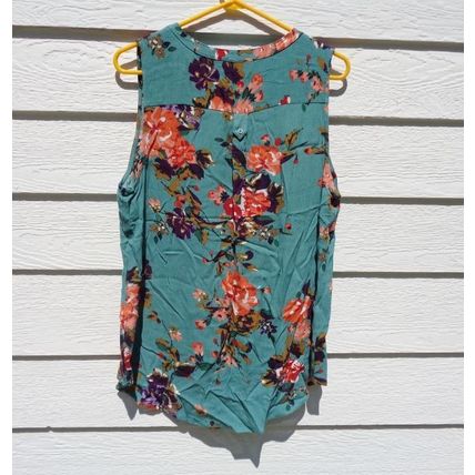Market & Spruce Green Floral Top XL 42 Chest