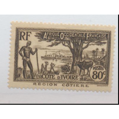 Ivory Coast Stamp Scott #133, Mint Never Hinged