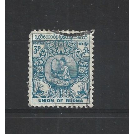 Burma.SG139 3p Dancer (Blue).Fine Used.Jul25b
