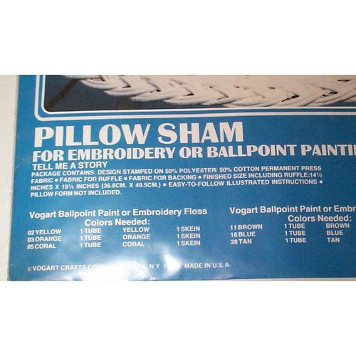 Vintage Vogart Pillow Sham - Tell Me A Story - Paint or Embroidery
