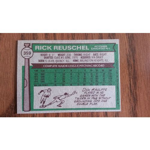 1976 Topps Card # 359 Rick Reuschel Very Good-Excellent (4) Chicago Cubs