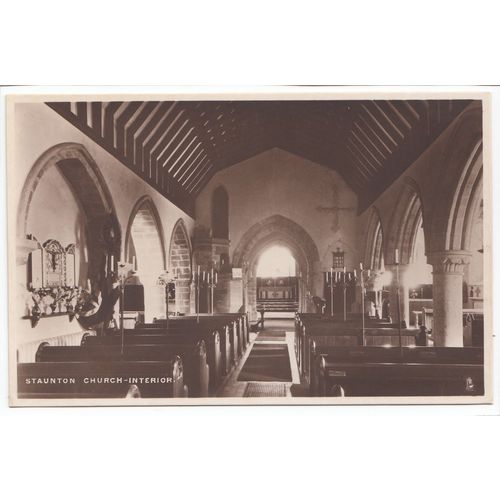 Church of All Saints Interior Staunton Nr Coleford Postcard Gloucestershire