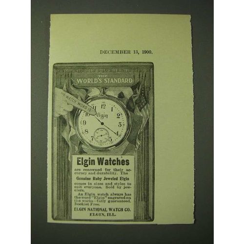 1900 Elgin Watches Ad - Elgin Watches are renowned for their accuracy