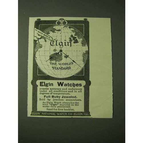 1900 Elgin Watches Ad - Elgin The World's Standard