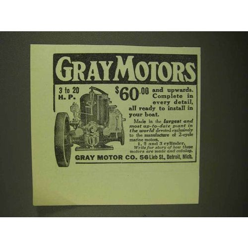 1909 Gray Motor Ad - Complete in Every Detail