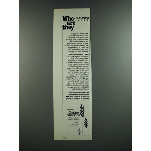 1986 Oxfam America Ad - Who are They