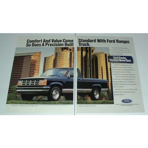 1990 Ford Ranger XLT Pickup Truck Ad - Comfort & Value