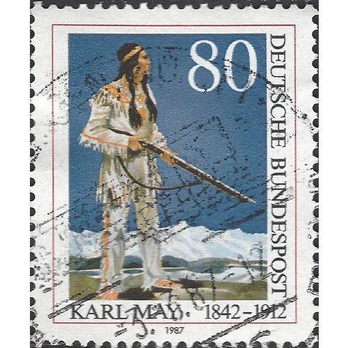GERMANY, Karl May, 1842-1912, blue 1987, 80pf, #4