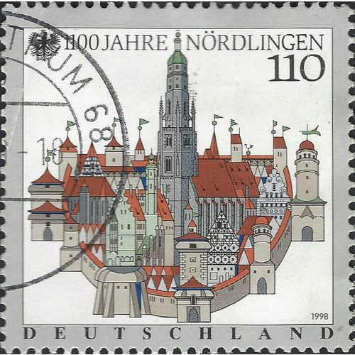 GERMANY, 1100 years Nördlingen, grey 1998, 110pf, #3