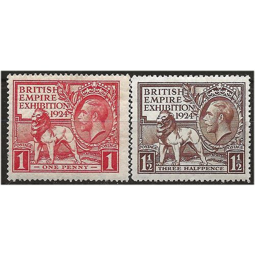 1924 Wembley Pair SG430-431 Light Mounted Mint.