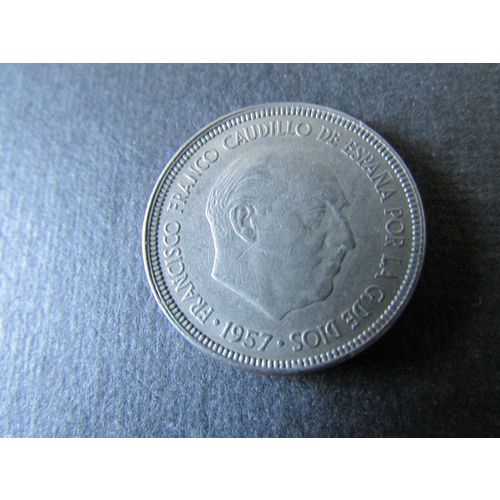 1957 SPAIN FIVE PESETA FREE POST. R