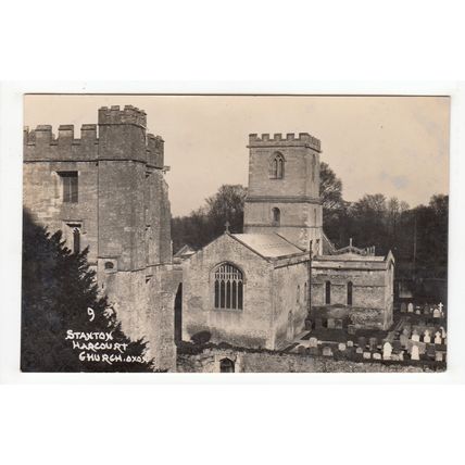 The Church Stanton Harcourt Postcard RP Oxfordshire Percy Simms 9