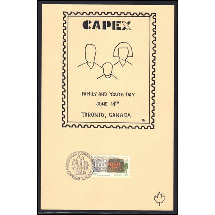 Card CAPEX '87 Family and Youth Day June 14 Canada Stamp Box0134