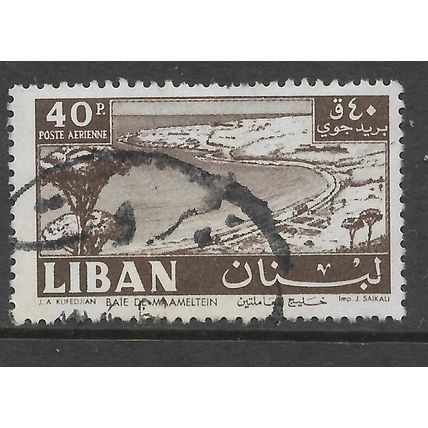LEBANON 1961 40p SEPIA BAY OF MAAMELTEIN SG 689 FINE USED#