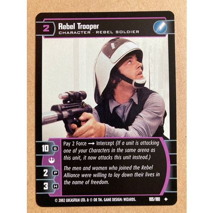 Star Wars TCG: A New Hope # 105 Rebel Trooper (A) 2002 WotC Light Uncommon
