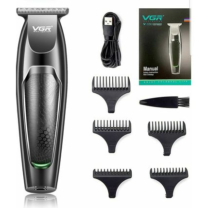 VGR Professional Hair Trimmer Clipper USB Rechargeable T-Blade Beard Trimmer
