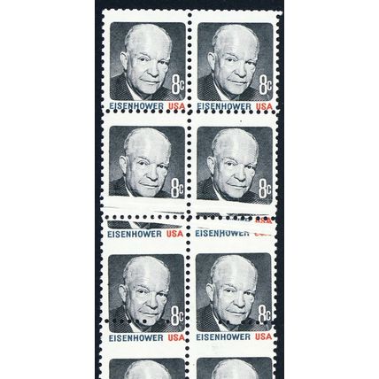 1394d, Pre Print Paper Fold And Red Color Missing Freak Error Block Stuart Katz