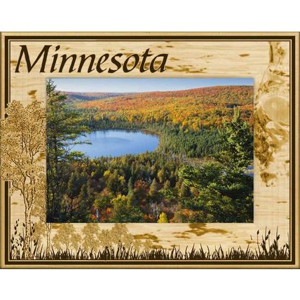 Minnesota Laser Engraved Wood Picture Frame Landscape (4 x 6)