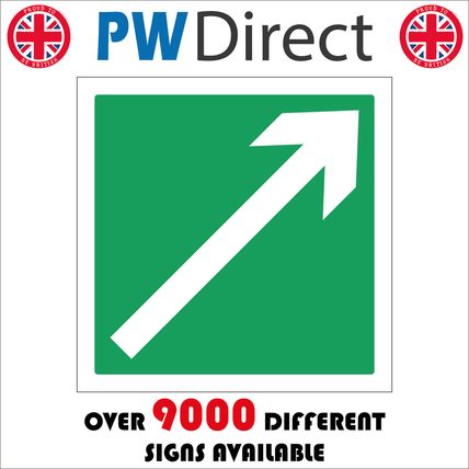 FS265 ARROW DIAGONAL RIGHT UP SIGN DIRECTION ROUTE WAREHOUSE INDUSTRIAL UNIT