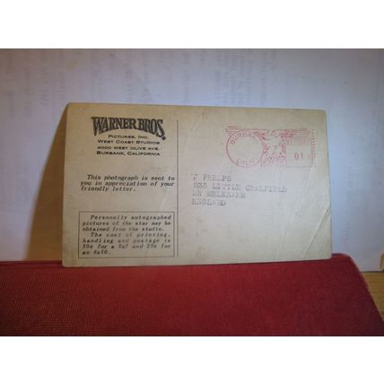 ERROL FLYNN actor.. used vintage postcard by Warner Bros. =