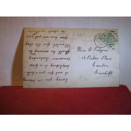 PRINCESS GARDENS, TORQUAY, Devon used antique postcard RP 1906 pm =