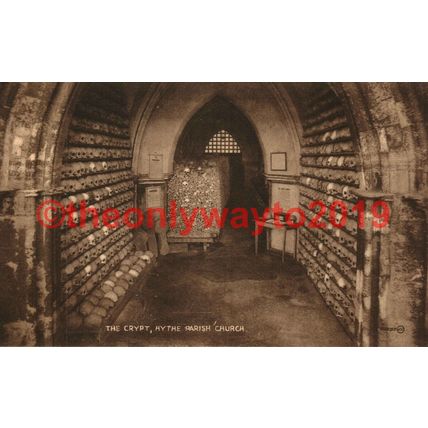 Crypt, Hythe Parish Church, Kent, Valentines Sepiatype Postcard