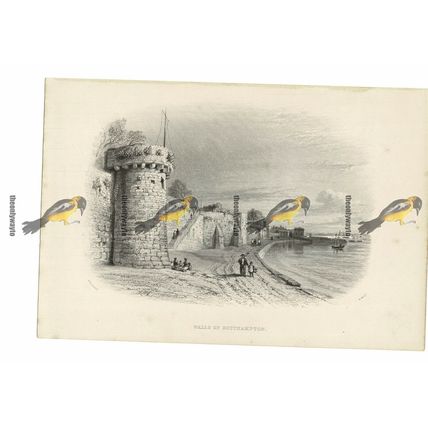Wall Of Southampton, Hampshire, Bartlett, Book Illustration (Print), c1870