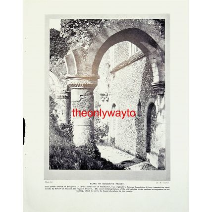 Ruins Of Boxgrove Priory, Sussex (Heyshott Ford +, Reverse), Book Illustration