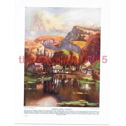Cheddar Gorge, Somerset, England, Book Illustration (Print), c1920