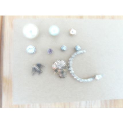 STUD EARRINGS SINGLES x 10 PEARL DIAMANTE HOOP SWALLOW **GC**
